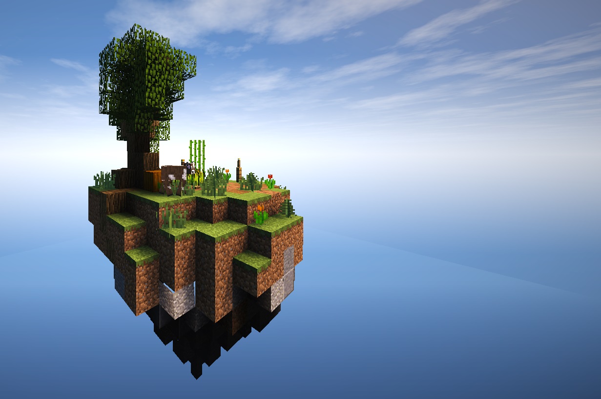 Minecraftin suositumpiin pelimuotoihin kuuluu Skyblock. Pelimuodossa heräät keskeltä pientä korkealla pilvissä leijuvaa saarta, ja tarkoituksenasi on selviytyä mahdollisimman pitkään.